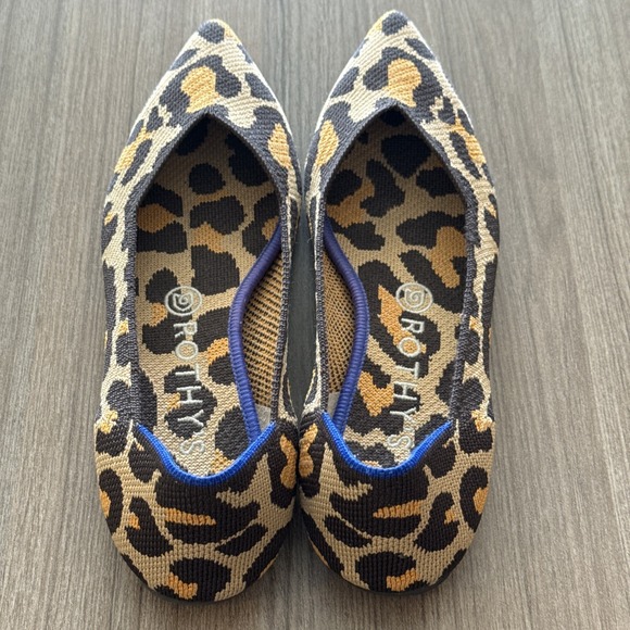 Rothy's The Point Big Cat Leopard Animal Print Ballet Flats Women's Size 9 - Picture 12 of 12